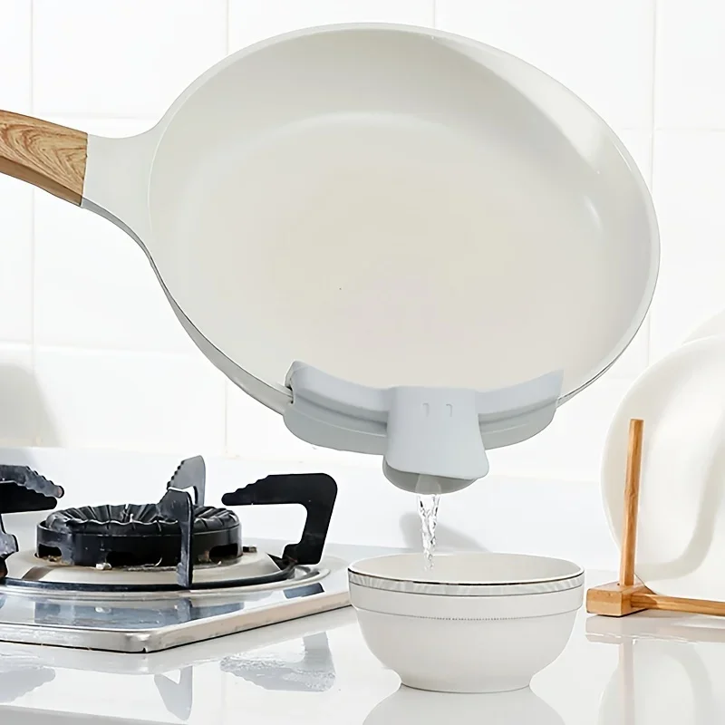 Olla de utensilios de cocina antiderrames, guía de borde de boca redonda, guía de líquido de pico de pato, vertedor de sopa, gran oferta, 1 ud.