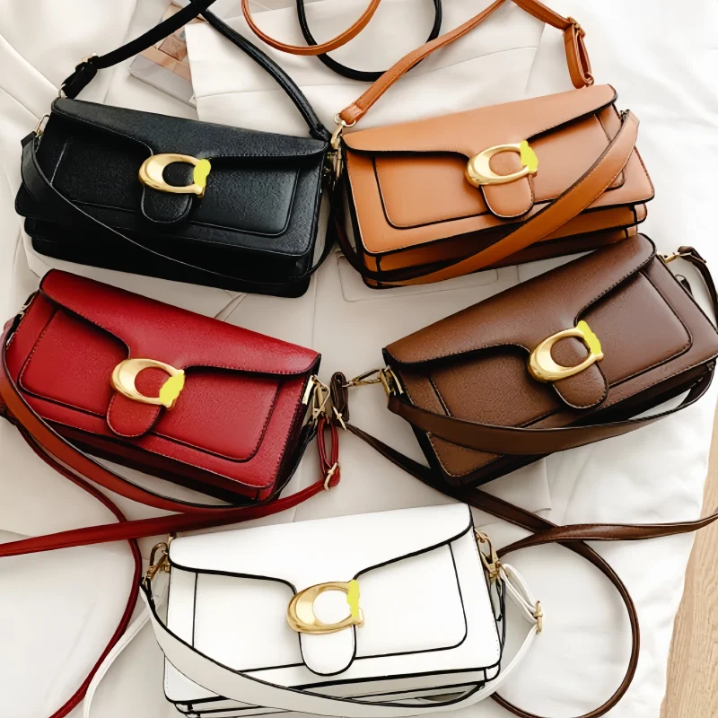 Hot 25cm Retro Women'S Handbags Simplicity Square Shoulder Bag Ladies Messenger Bags Solid Color High Quality Bags Holiday Gifts