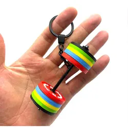 detachable 3D barbell keychain for men key ring creative car key chain PVC sport keychain key holder llaveros hombre bag charm