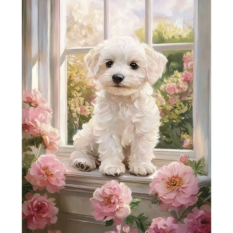 

PhotoCustom Diy 5d Diamond Painting Full Round Animal Diamond Embroidery Art Rhinestone For Home Decor