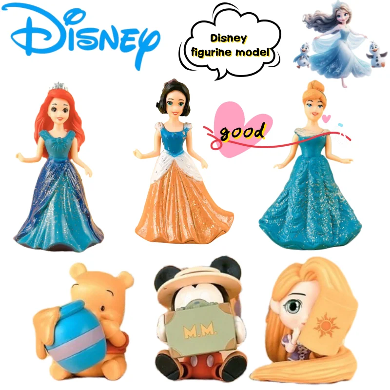 

New Disney Elsa Snow White Mickey Stitch figurines, creative high-appearance anime cartoon dolls desktop and car decorations