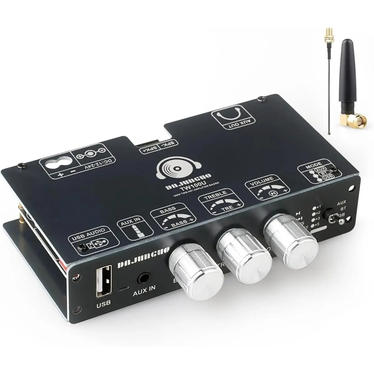 DT75BG TW100U 100W Mono Amplifier Board, TPA3116D2 Digital Power Amp Module,Supports -Wireless Pairing, Bluetooth 5.3, AUX