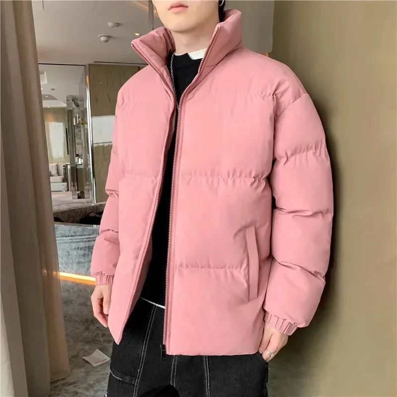 Winter Jacket Men Parkas Thicken Warm Coat Mens Stand Collar Jackets Solid Color Parka Coats Women Korean Fashion New Streetwear