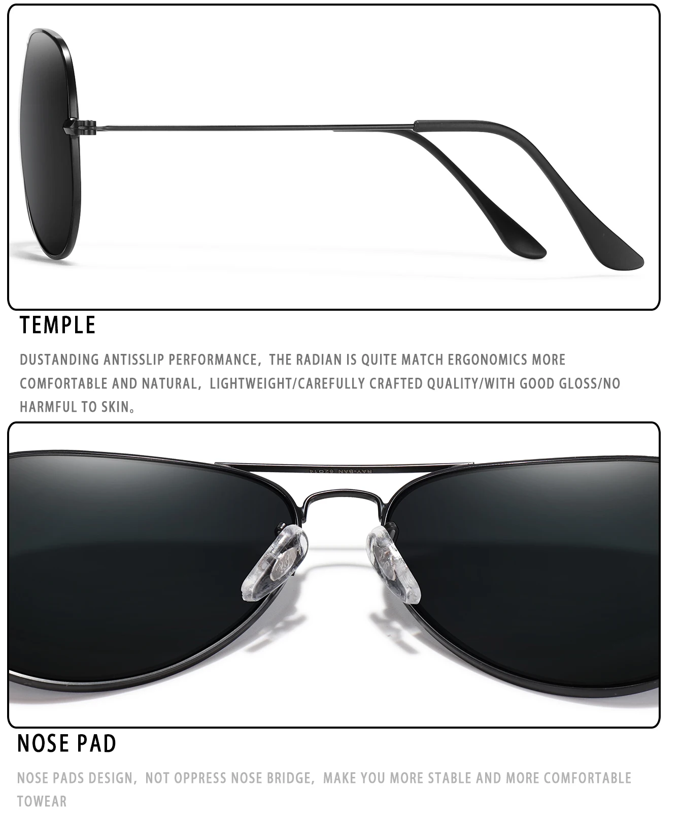 Klassische Radfahren Sonnenbrille Luxus Pilot Sonnenbrille für Männer Frauen Outdoor Sport Wandern Designer Vintage Schwarz Brillen UV400 – Detail 5