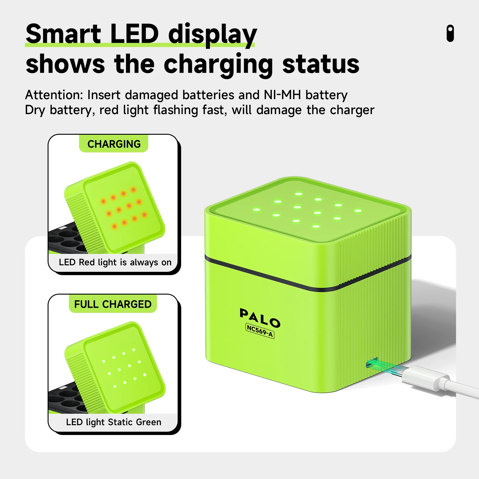 PALO AA batería de iones de litio recargable con caja de cargador de batería AA de 1,5 V baterías de litio de 3500mWh para Gamepad juguetes control remoto