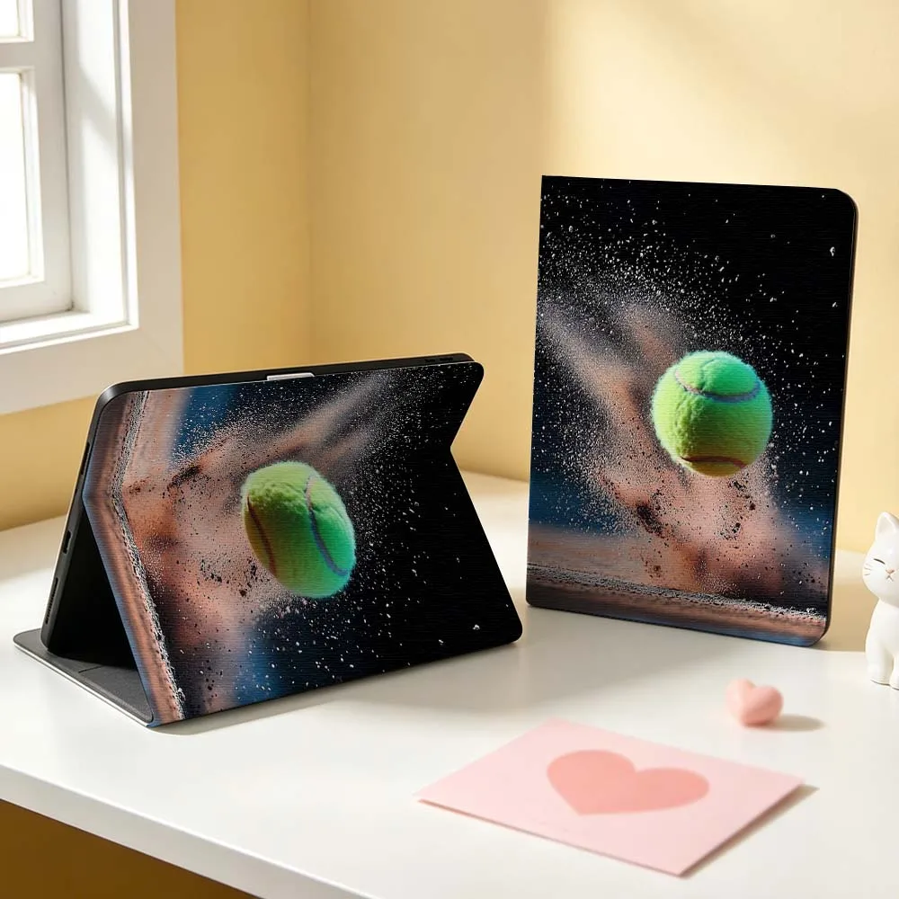 Art Tennis Creative Design For Apple iPad Pro Mini Air A16 A17 A14 4 5 6 7 6th 12th Gen M5 11 13 M4 Pen Tray Tablet Case Soft
