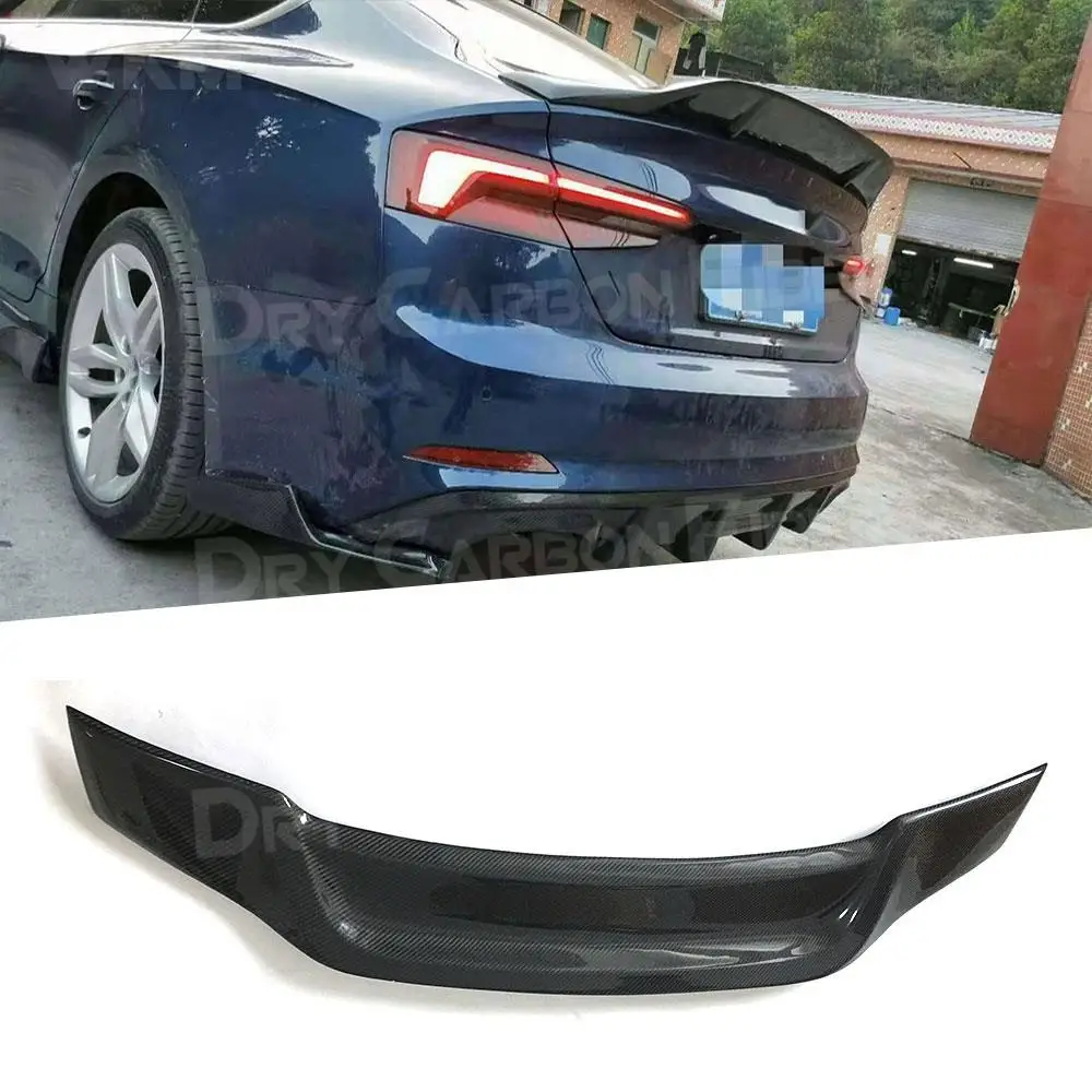 

Carbon Fiber & FRP Rear Boot Spoiler Boot Duck Wings for Audi A5 S5 RS5 Sedan 4 Door 2017 2018 2019 R style Spoiler