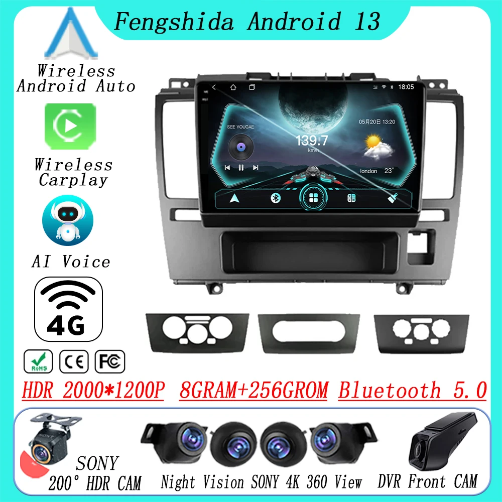 

Android 13 For Nissan Tiida Tida C11 2004 - 2013 Car Dvd 5G wifi Radio Stereo Multimedia Player GPS Navigation Wireless Carplay