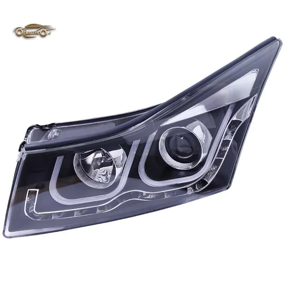 BETTER Wholesale Price Double U Style Angel Eyes Headlight For CHEVROLET CRUZE 2009-2014 LED Headlamp Assembly