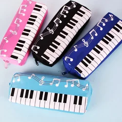 Music Note Piano Keyboard Pencil Case Plastic Transparent Pen Bag Student Gift School Office Supplies Japanese School Supplies