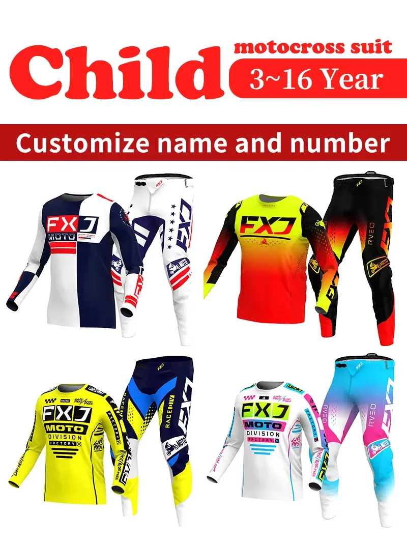 motocross gear set child 3 4 5 6 7 8 9 10 11 12 years boy Enduro racing suit girl cross MX MTB Off-road Jersey Pant Kits ATV