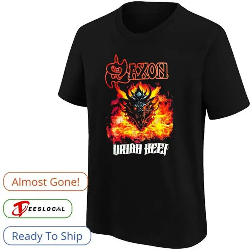 Saxon And Uriah Heep Monster Fire T-Shirt