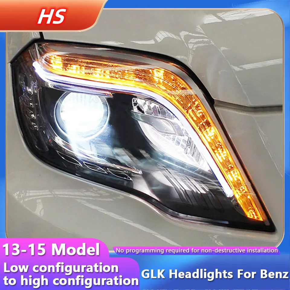 Headlamp Assembly for Benz GLK Retrofit GLK200 260 300 Lens Xenon Lamp LED Daytime Running Lamp Front Lamp