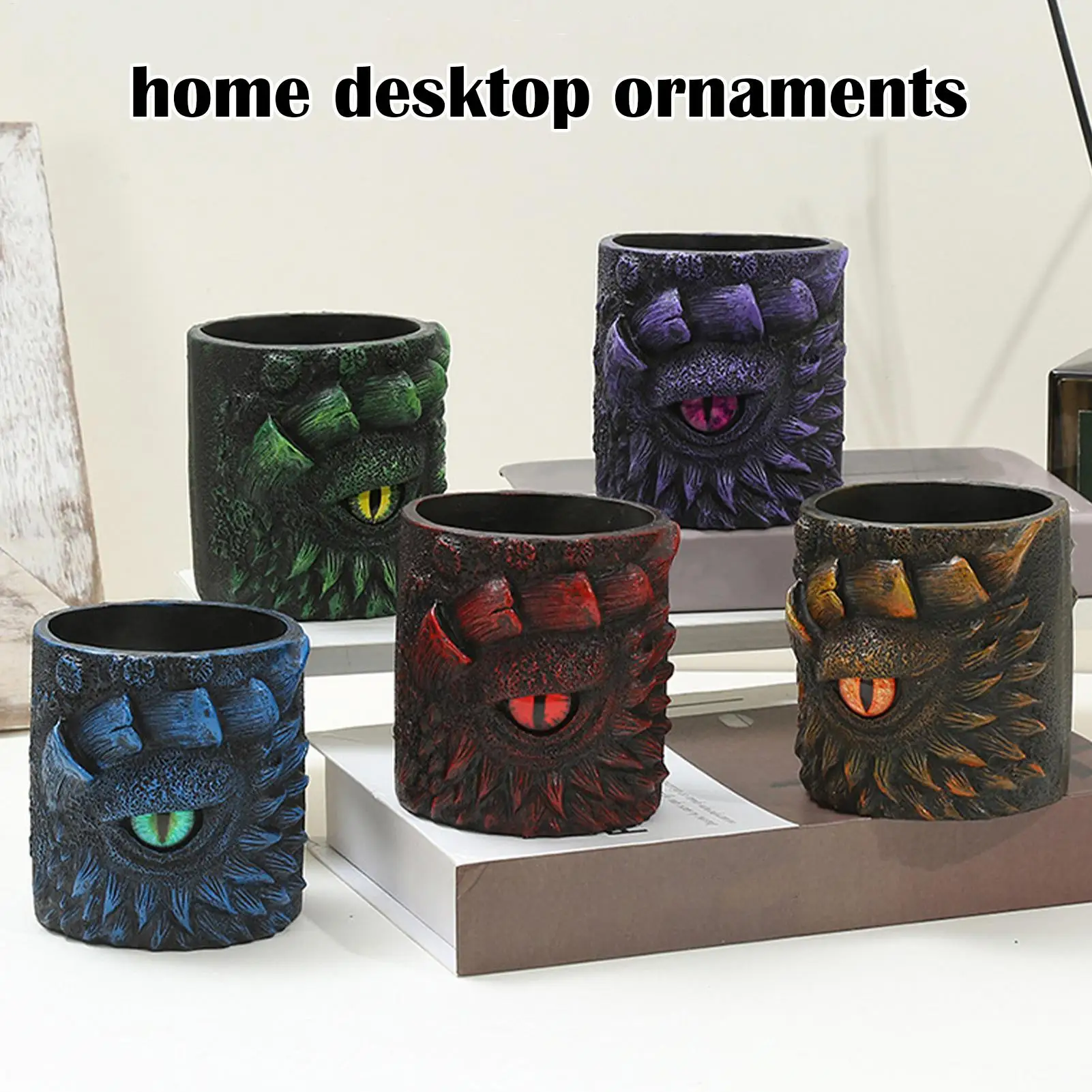 Flower Pots Indoor Dragon Eye Decorative Resin Garden Vase for Home Greenery Balcony Display patio office Desk container
