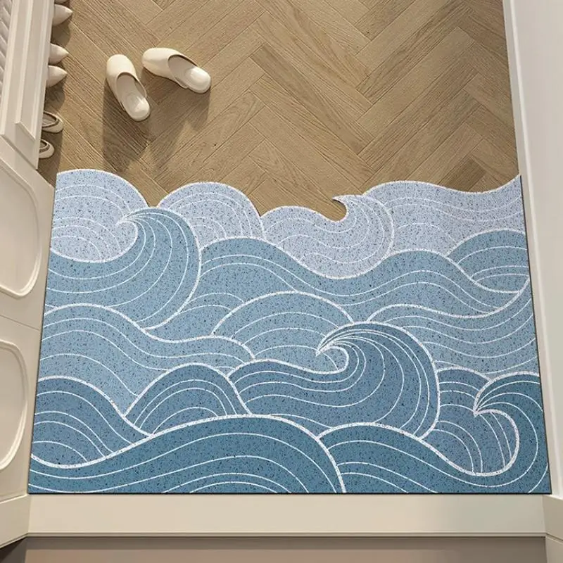 

Durable Entrance Mat with Mountain/Wave Design Non-slip Easy-to-Clean Pad for Home Foyer Entrance & Indoor Floors