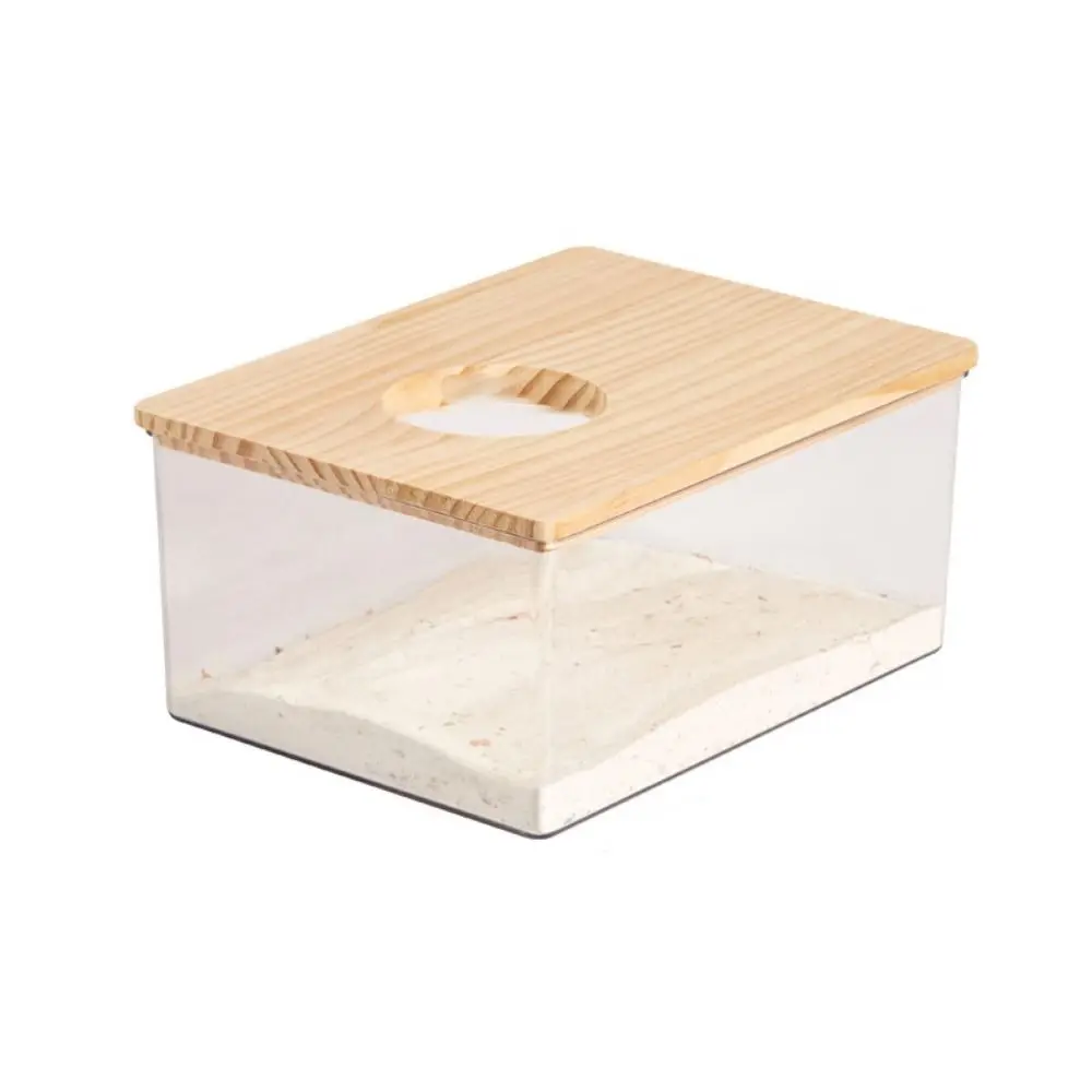 

Transparent Hamster Urine Sand Basin Rectangle with Cover Hamster Bathroom Acrylic Hamster Bath Toilet Home