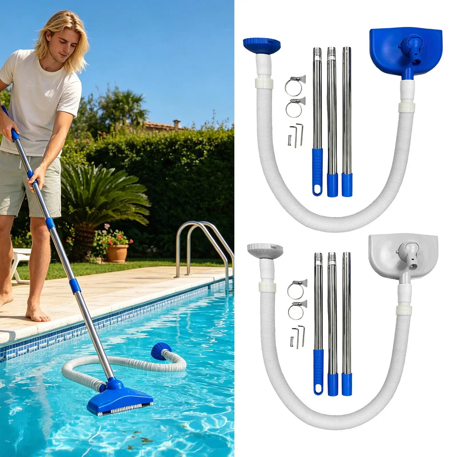 Swimming Pool Vacuum Handheld Automatic Vacuum For Tub Pool Suction Cleaner For Outdoor Backyard Garden Swimming Patio Pond