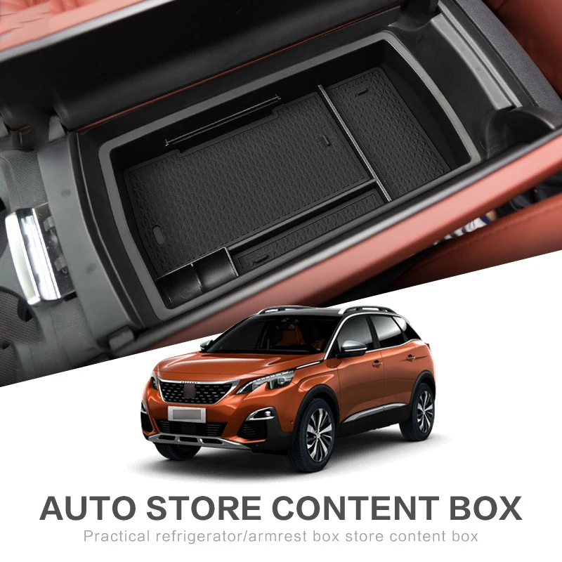 

Central Armrest Storage Box For Peugeot 3008 4008 5008 2017-2023 MK2 3008GT GT Center Console Storage Organizer Tray Accessories