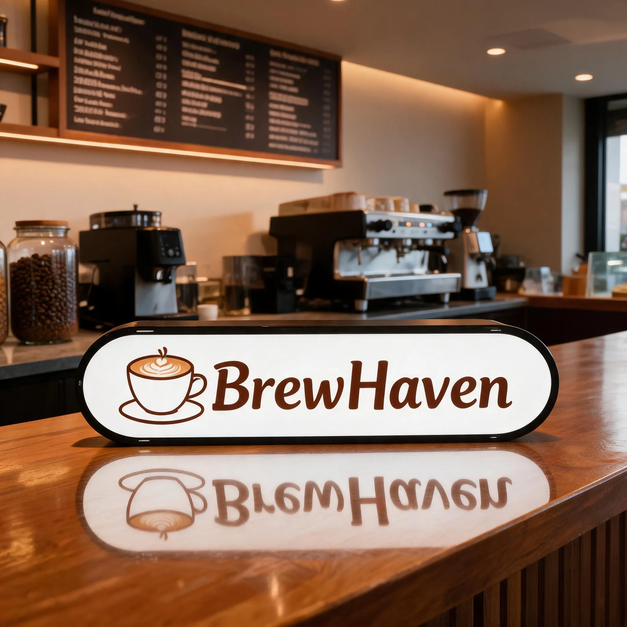 Personalized Desktop Light Box USB Acrylic Lightbox LED Lighting Frame Coffee Bar Sign Custom Content Lightbox Table Decor