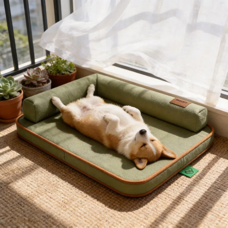 

Summer Dog Mat Waterproof Dog Sleeping Pad Tear Resistant Washable Removable Pet Rest Cushion Dog Bed for Medium Large Size Dogs