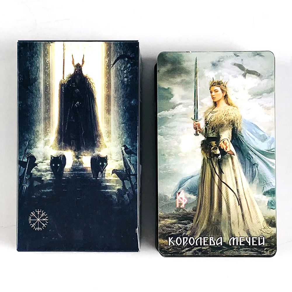 

New Russian Version Tarot Cards Family Gathering Cards Game Mysterious Divination Board Game,Halloween and Christmas Gifts
