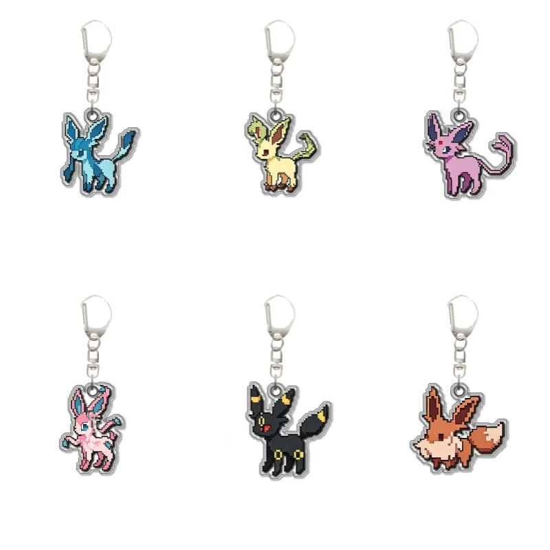 

Оригинальный акриловый брелок-подвеска ручной работы с персонажами Espeon, Umbreon, Leafeon, Glaceon, Sylveon: милый мультяшный аниме-сувенир, подарок