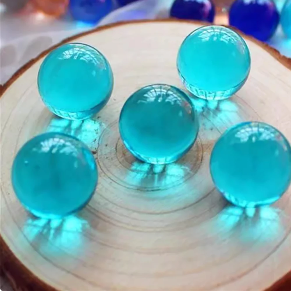 Diameter 14/16/18/22/25/35mm Solid Blue Glass Crystal Ball Decoration Fish Tank Balls DIY Game Art Pieces Various Shapes