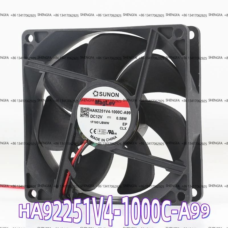 Ultra Quiet 12V Cooling Fan HA92251V4-1000C-A99 SUNON Case 9025 90X90X25MM 9cm 0.58W