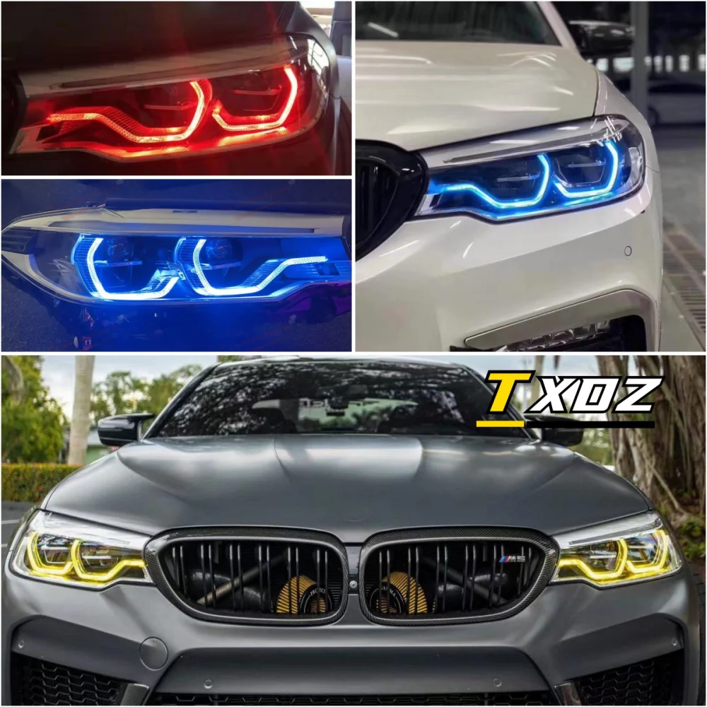 CSL G30 Blue DRL Yellow Angel Eyes For 2017 2018 2019 BMW G32 GT F90 M5 520i 530i 540i Adaptive LED Headlight Red Daytime lights