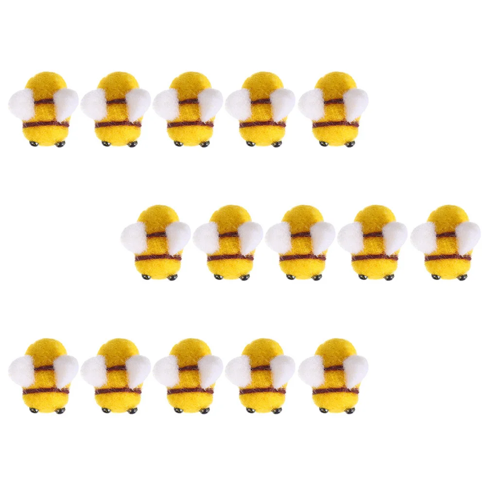 

15pcs Wool Felt Bee Handmade Miniature Craft Balls For Diy Hair Clips Hat Decorations Kids Room Party Wall Art Soften Felted