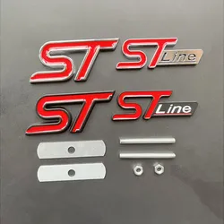 3D Metal Logo ST Line Grill Emblem Car Trunk Badge For Ford Edge Puma Kuga Mondeo Fiesta Ecosport Focus Sticker Accessories