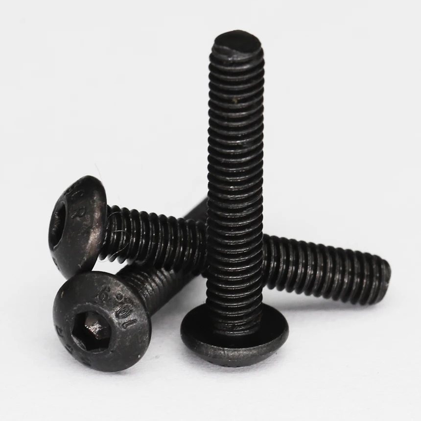 M3 M3*18/20/22/25/28/30/32/35/40/45/50 10.9 Grade Black Carbon Steel DIN7380 Pan Oval Round Button Head Hex Hexagon Socket Screw
