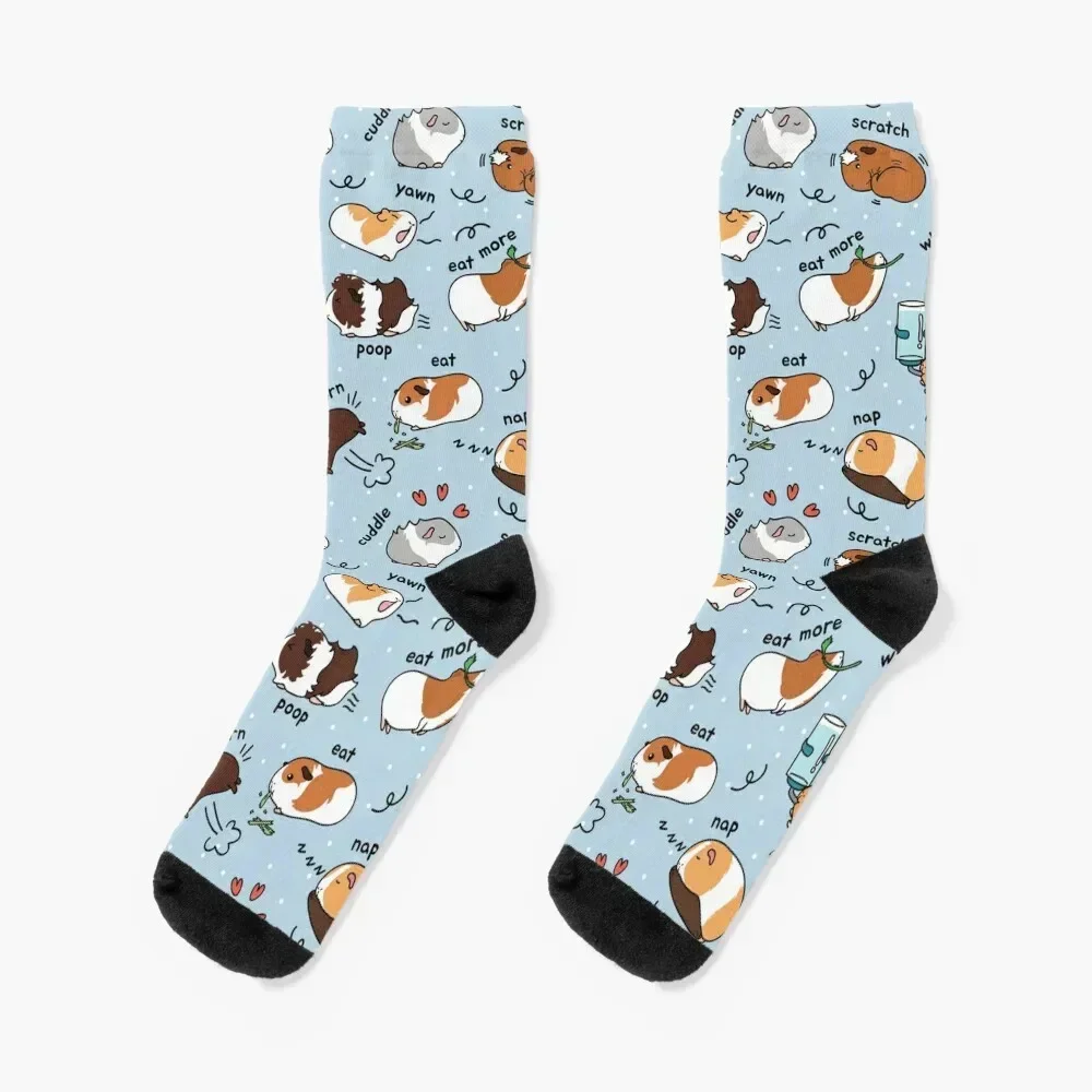 

Guinea Pig Daily To-Do List - Blue Background Socks summer kawaii hip hop FASHION Men's Socks Women's