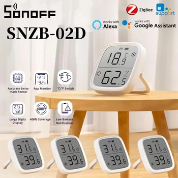SONOFF SNZB-02D Zigbee LCD inteligentny czujnik temperatury i wilgotności zdalne monitorowanie w czasie rzeczywistym inteligentna praca w domu z Alexa Google
