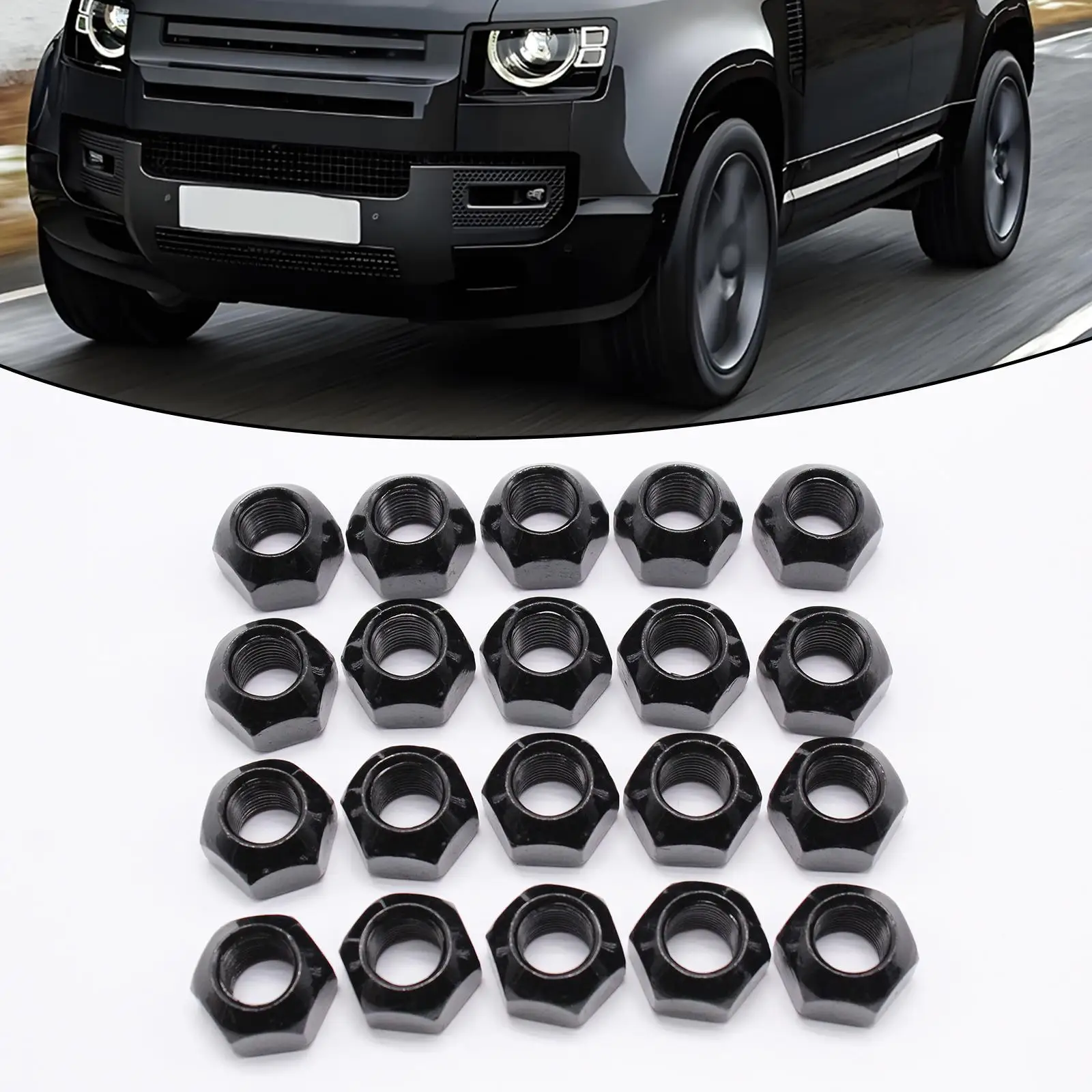 

20 Pieces Wheel Nuts Universal Car Accessories Easy to Install Replace for Defender Discovery Vehicle Truck Automobiles