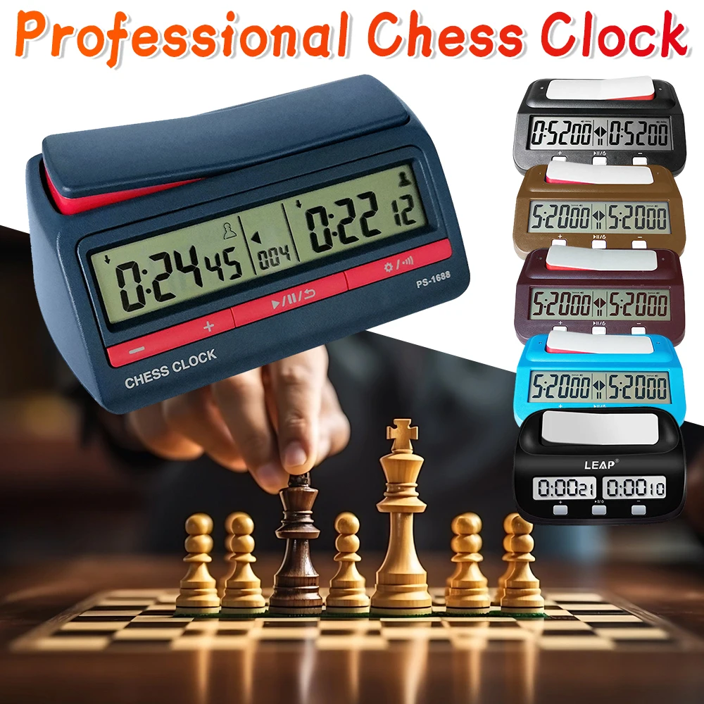 Chess Clock Professional Chess Digital Timer Multipurpose Chess Competition Game Stopwatch with Basic Bonus Count Up Down Timer