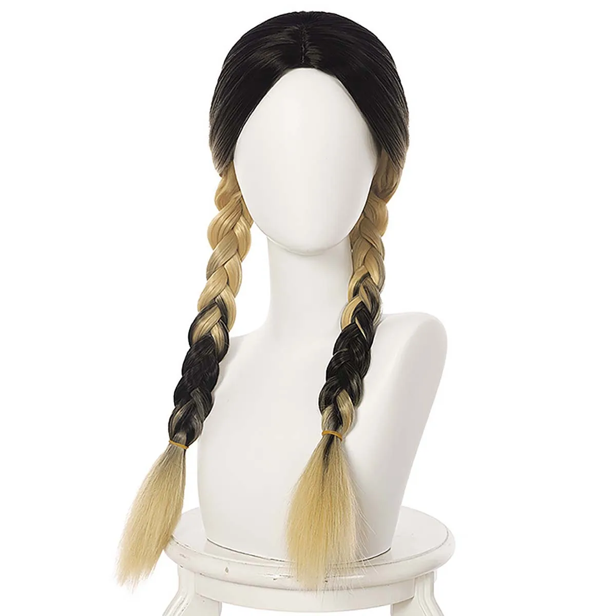 Anime Tokyo Revengers Cosplay Haitani Ran Black Gradient Yellow Long Braid Wig