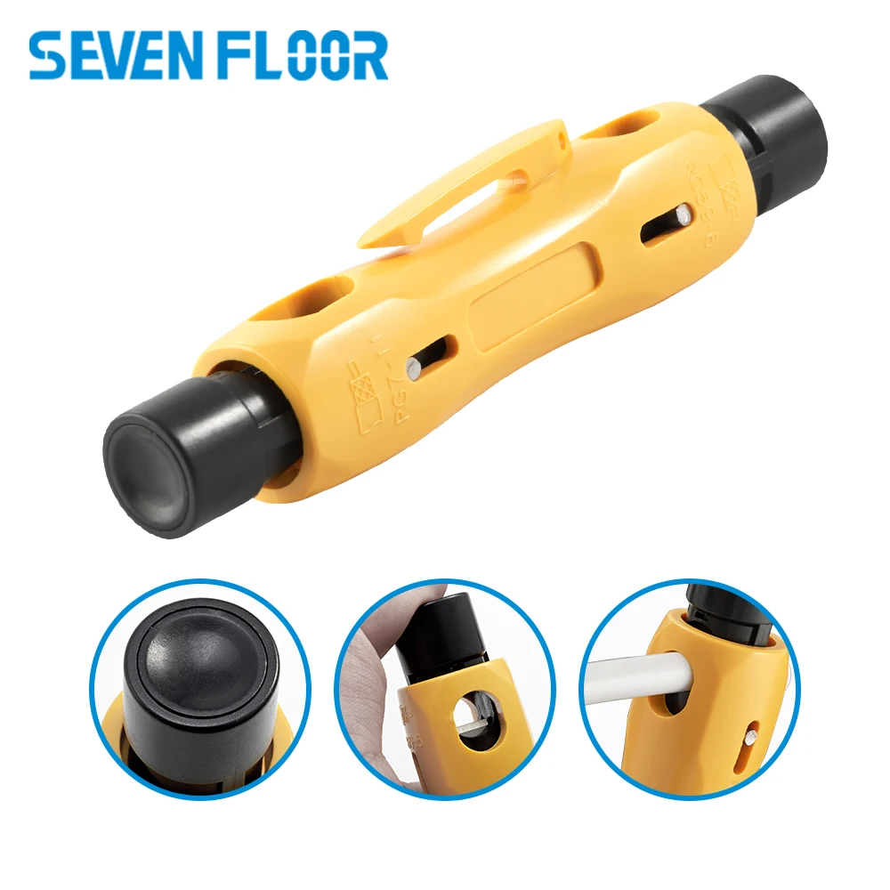 Coaxial Cable Stripper RG59 RG6 RG7 RG11 Pen Style Wire Peeler Stripping Tool for Coax Cable CCTV Satellite Antenna