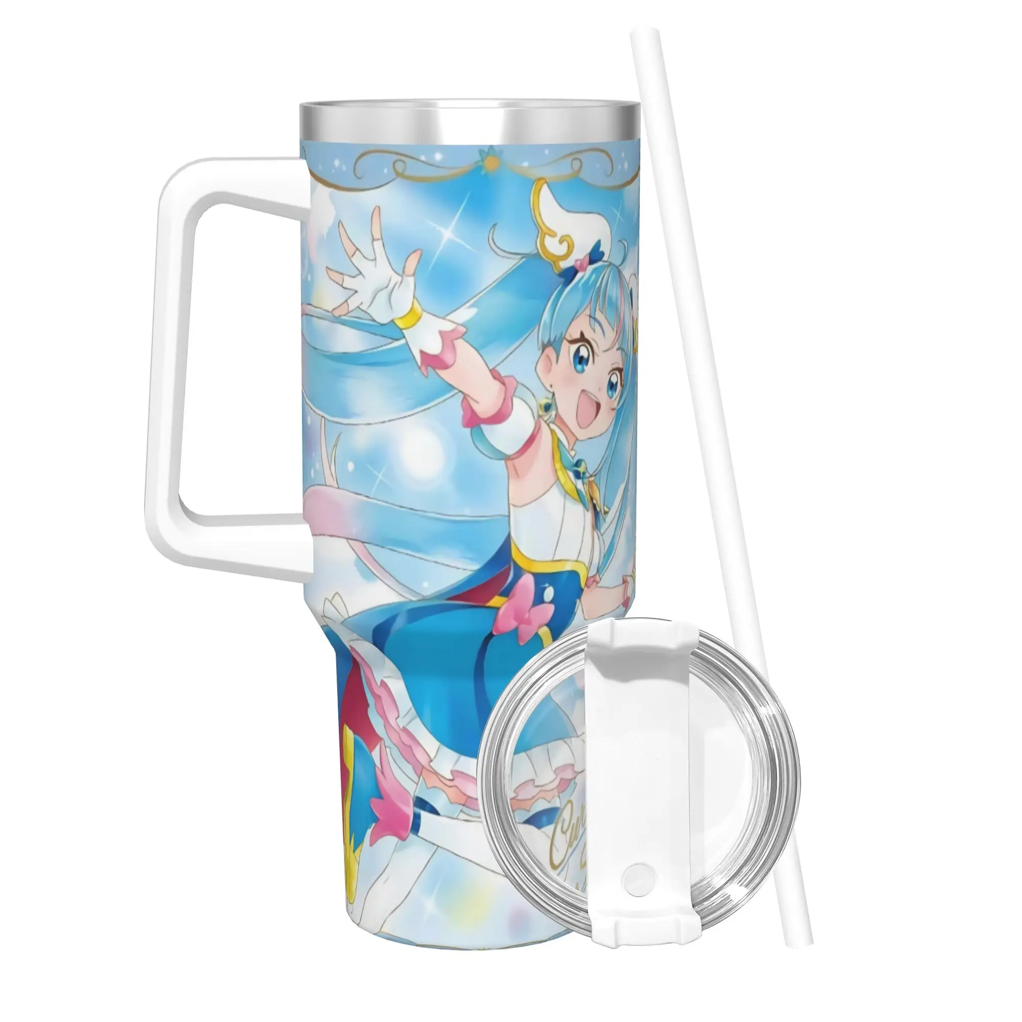 Soaring Sky Pretty Cure 40oz Tumbler Stainless Steel Double Wall Vacuum Insulated  Travel Mug With Straw