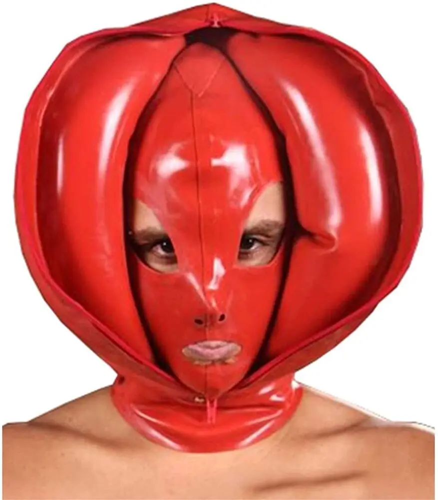 Latex Gummi Hood Rubber Mask Aerate Experience Suffocation Fetish Halloween Cosplay