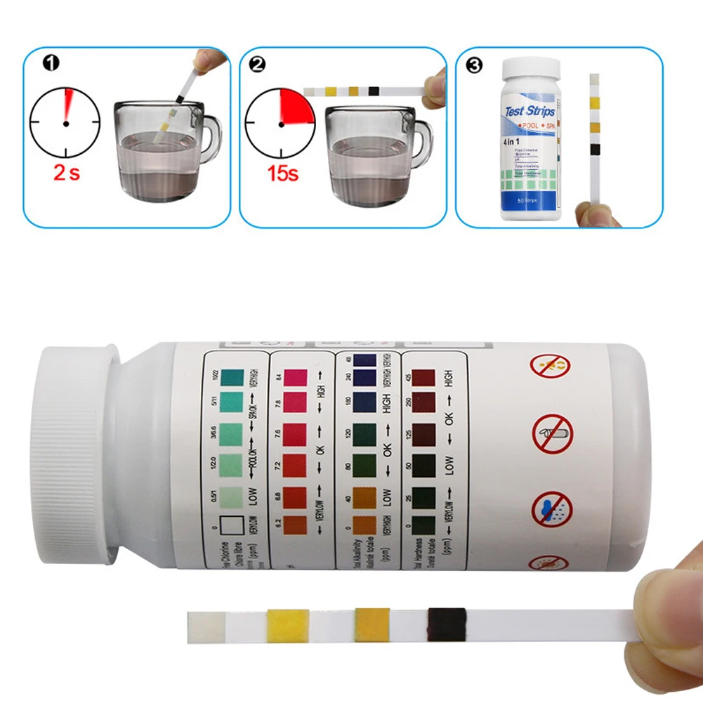 Ph Test Paper 50 PH Monitors Paper Accurate Readings Chlorine And Alkalinity Easy To Follow Instructions Brand New