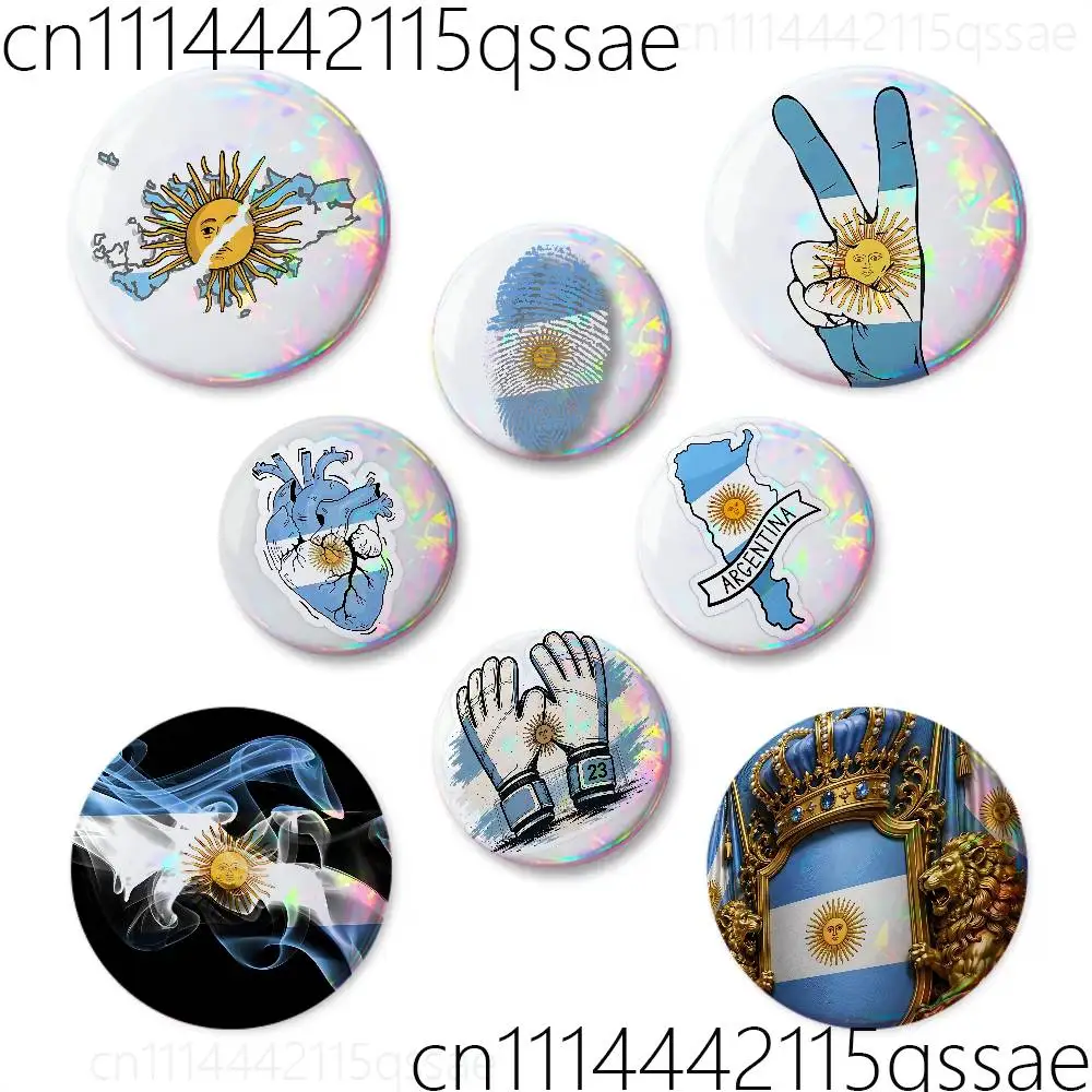 Argentina Passport Flag Logo 75mm Button Pins Handmade Brooches for Clothes Backpack Decoration Cartoon Badge