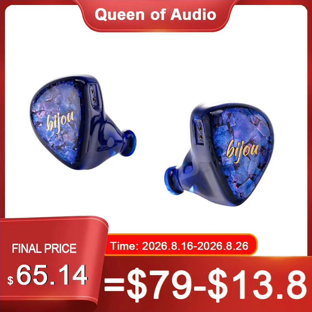 Novo Fone de Ouvido QoA Bijou 1DD+1BA+1BCD In-Ear Monitor Híbrido HiFi com Plugue de 3.5mm e 4.4mm e Cabo para Headset