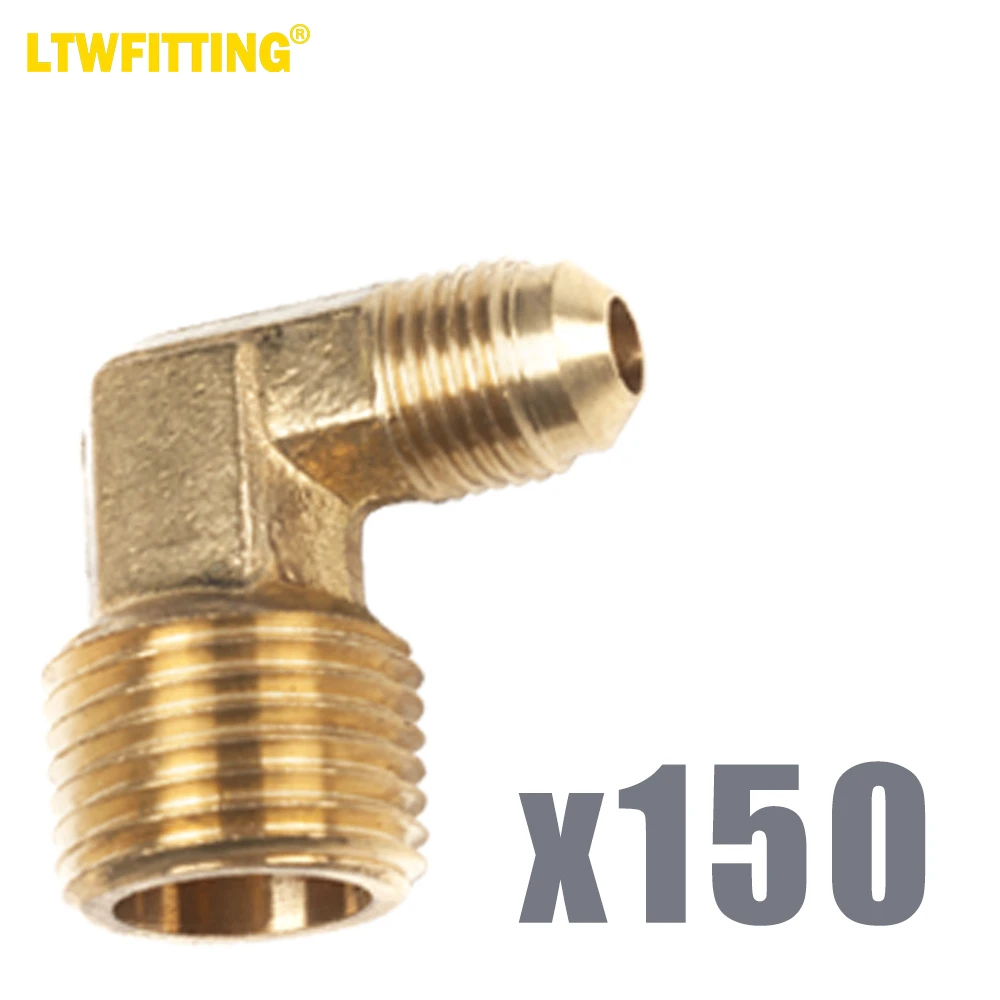 

LTWFITTING Brass Flare 5/16" OD x 1/2"Male NPT 90 Degree Elbow Tube Fitting (pack of 150)