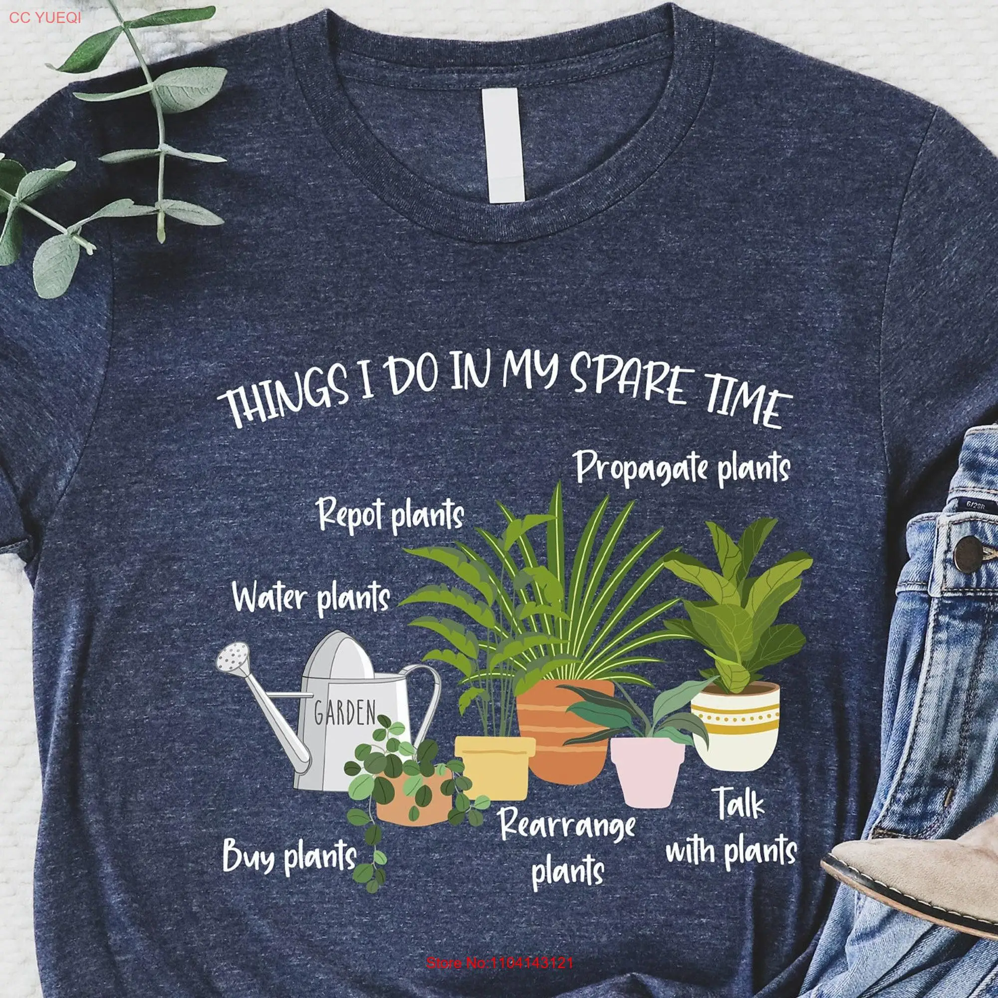 Things I Do In My Spare Time T Shirt Plant Mom Flower Girl Lady HouseplanT For long or short sleeves