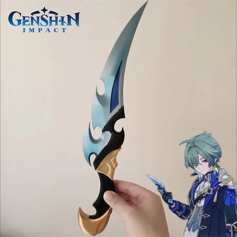 Game Genshin Impact Lohen Cosplay Hand Blade Knife Model Prop 30cm Role Play Costume Accessories For Stage Show Halloween Party