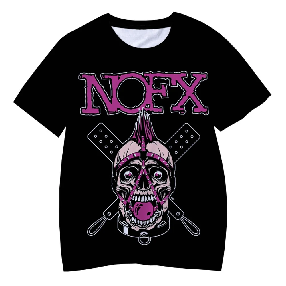 Nofx T-Shirts Punk Rock Band 3D Print Streetwear Men Women Casual Fashion Oversized Short Sleeve T Shirt Kids Tees Tops Clothing