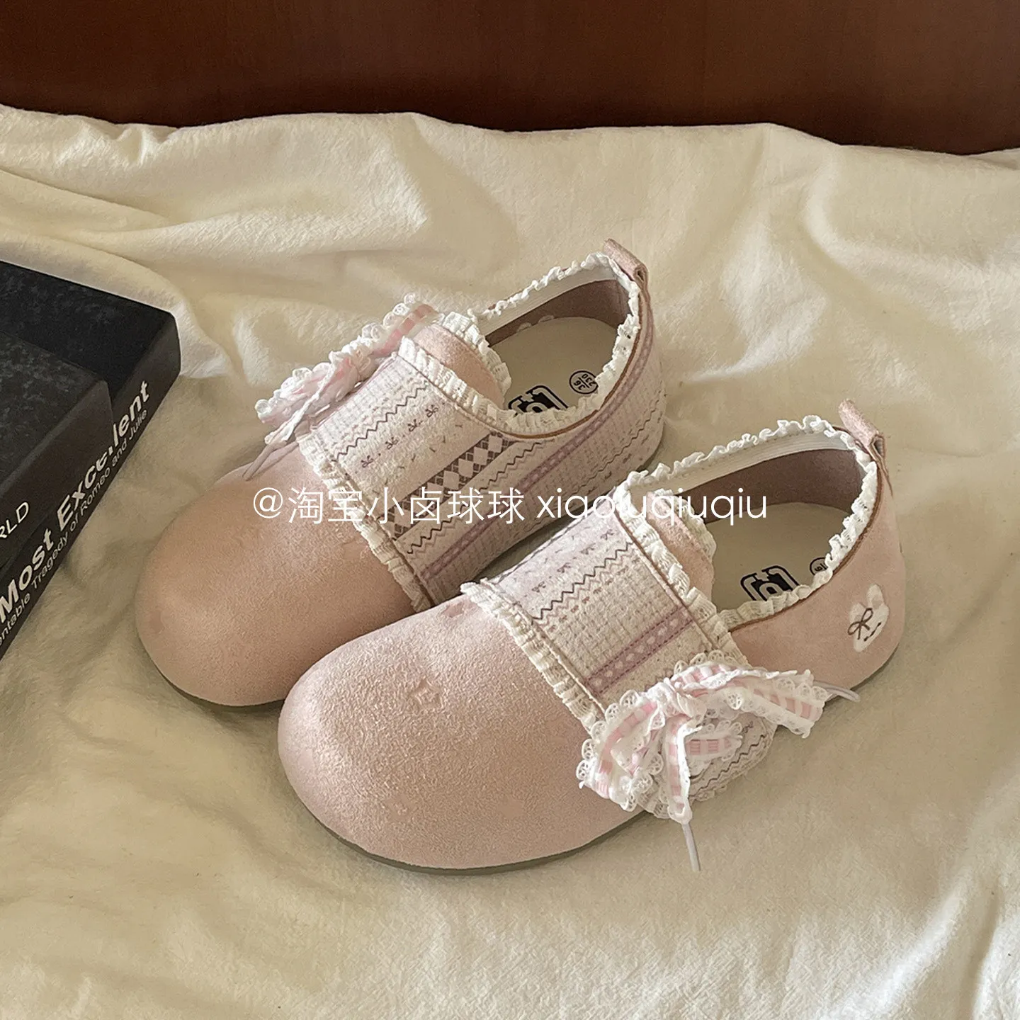 

Весна 2026, милые универсальные туфли с одной педалью, женская обувь, универсальная повседневная обувь, женские одинарные туфли на липучке с круглой головкой