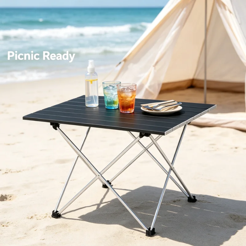 Portable Folding Table, Lightweight Camping Desk for Outdoor Picnic & BBQ, Compact Foldable Workstation with Easy Assembly