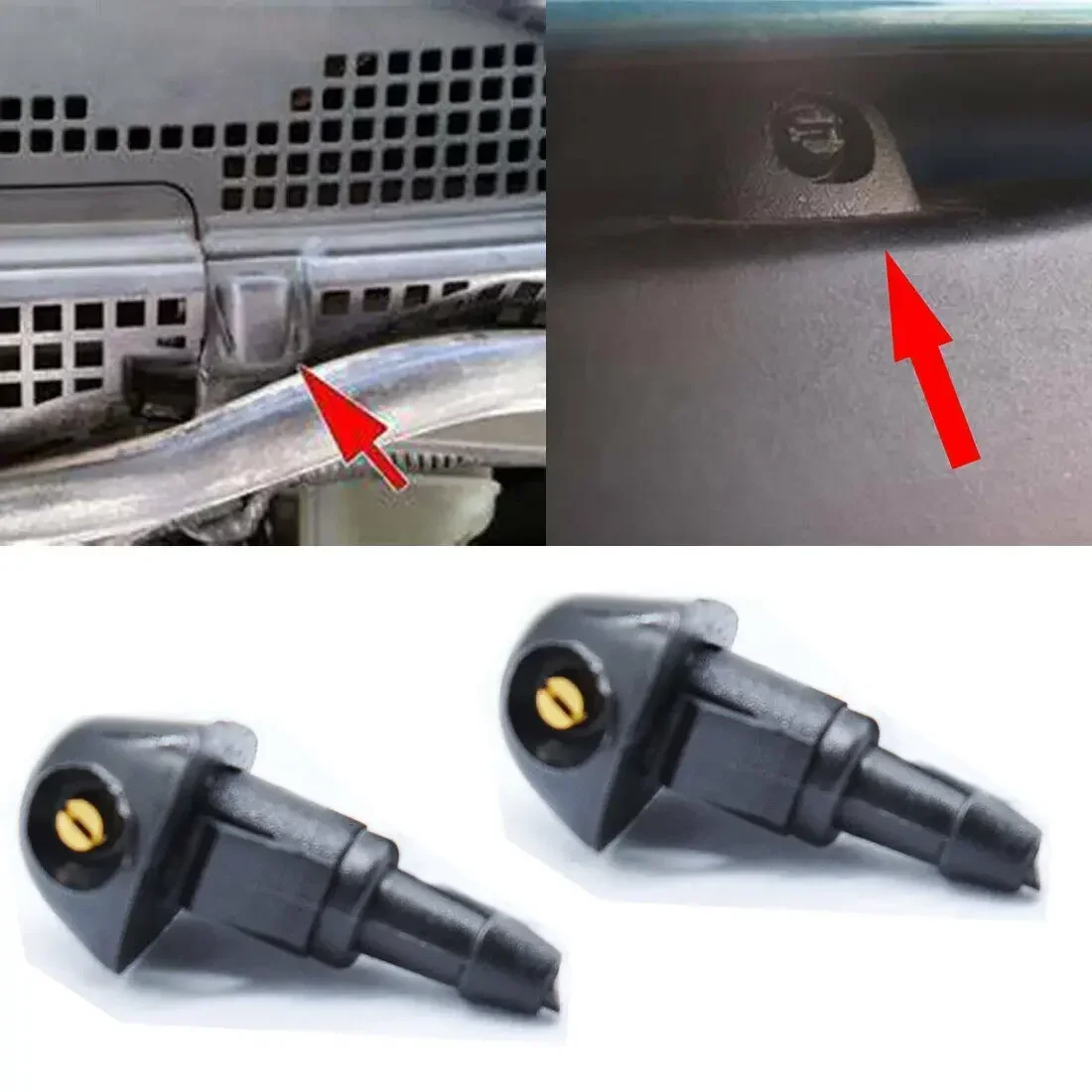 2Pcs Car Front Windshield Wiper Water Spray Jet Washer Nozzle 76810-SWA-E01 for Honda Civic Fit Jazz CR-V Accord Europen Shuttle